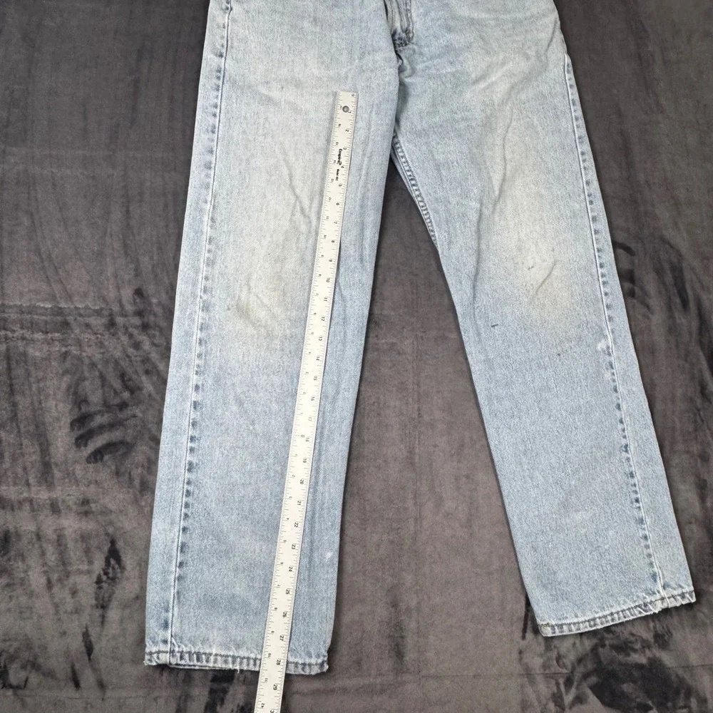 Levi's 505 Regular Fit Jeans Mens 34x32 Light Wash Blue Straight Leg Denim 3221